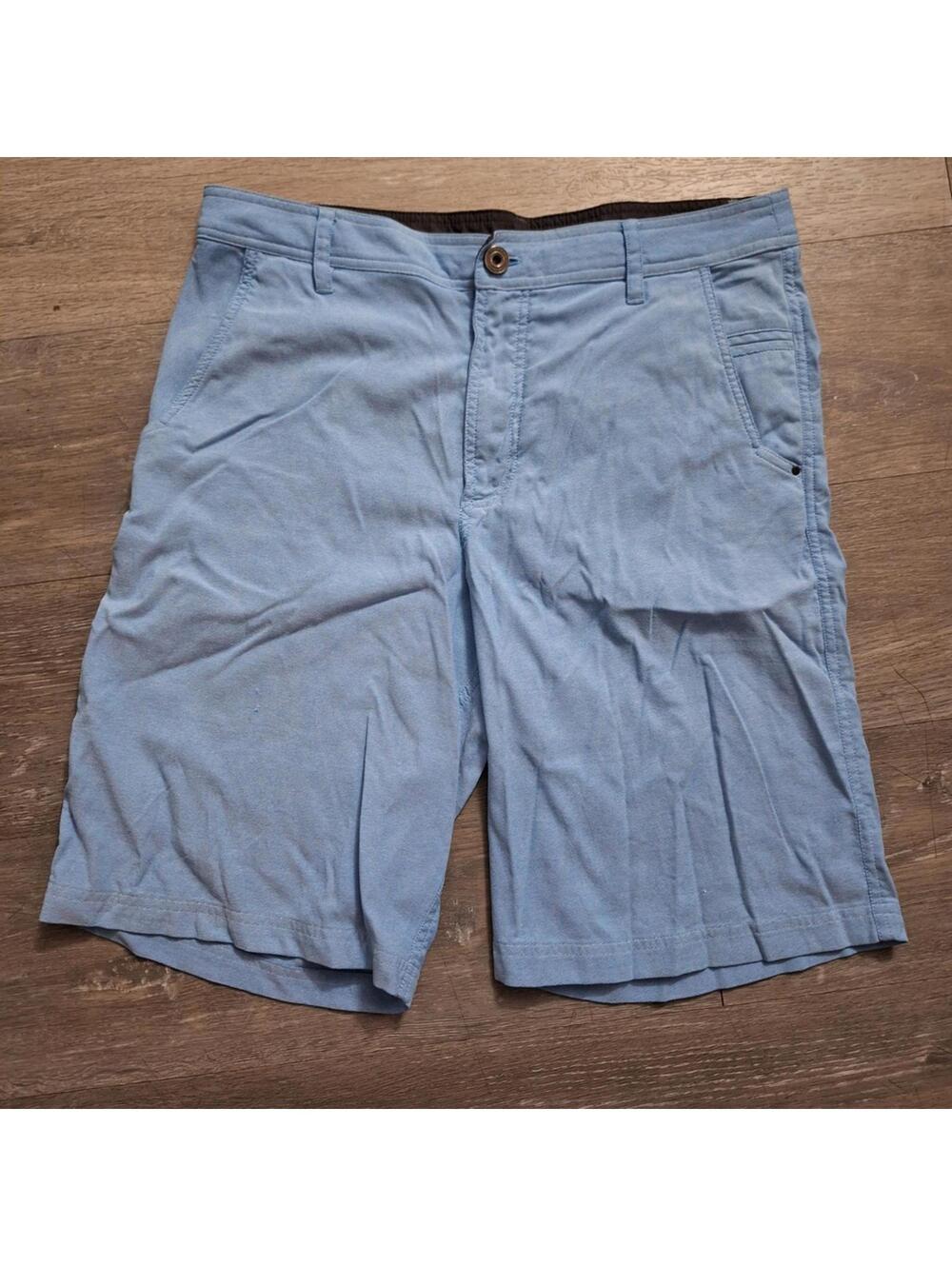 lululemon Men's Athletic Performance Light Blue Flat-Front Shorts Golf Chino ABC
